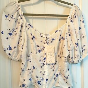 Sienna Sky White Puff Sleeve Blouse